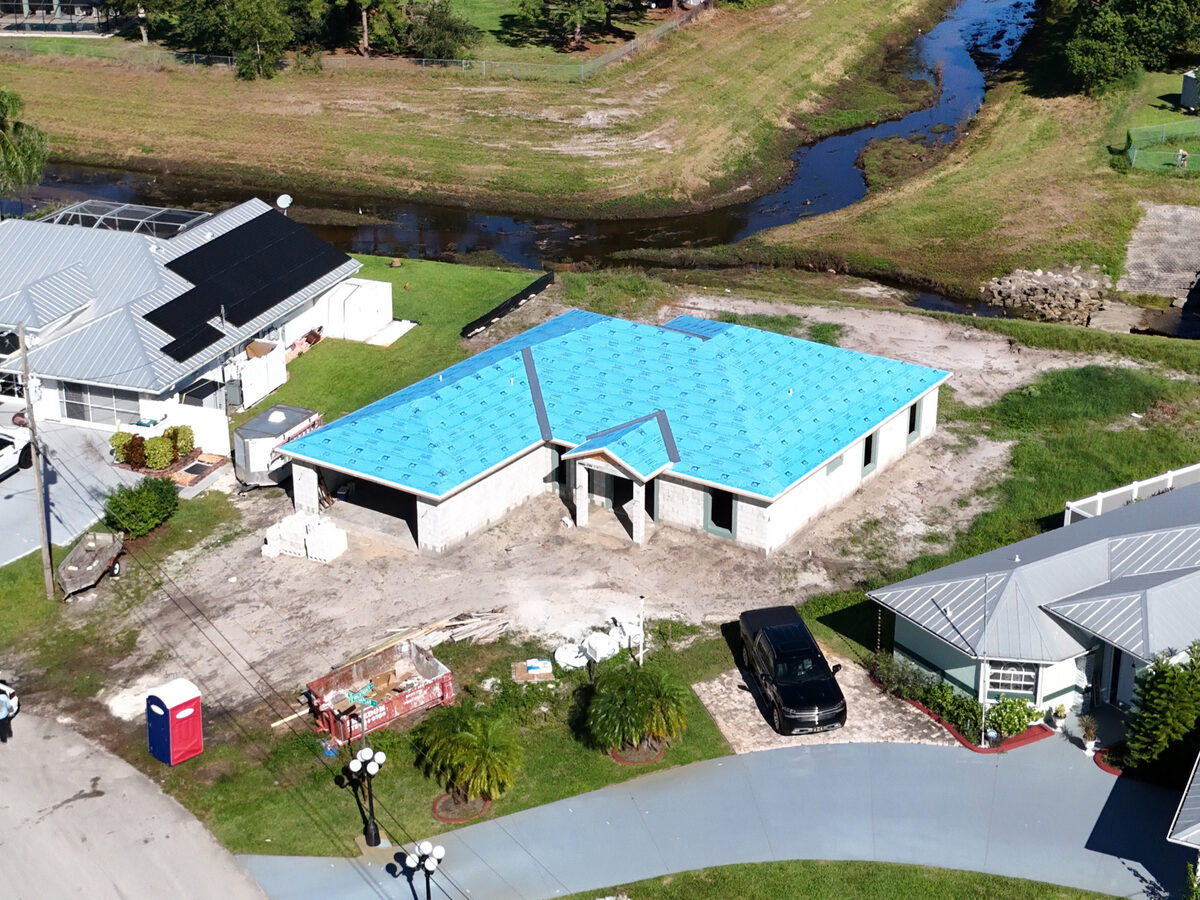 Roof underlayment installed over sheathing