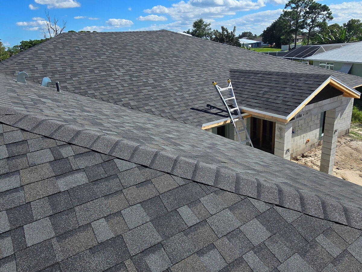 Completed roof with architectural shingles