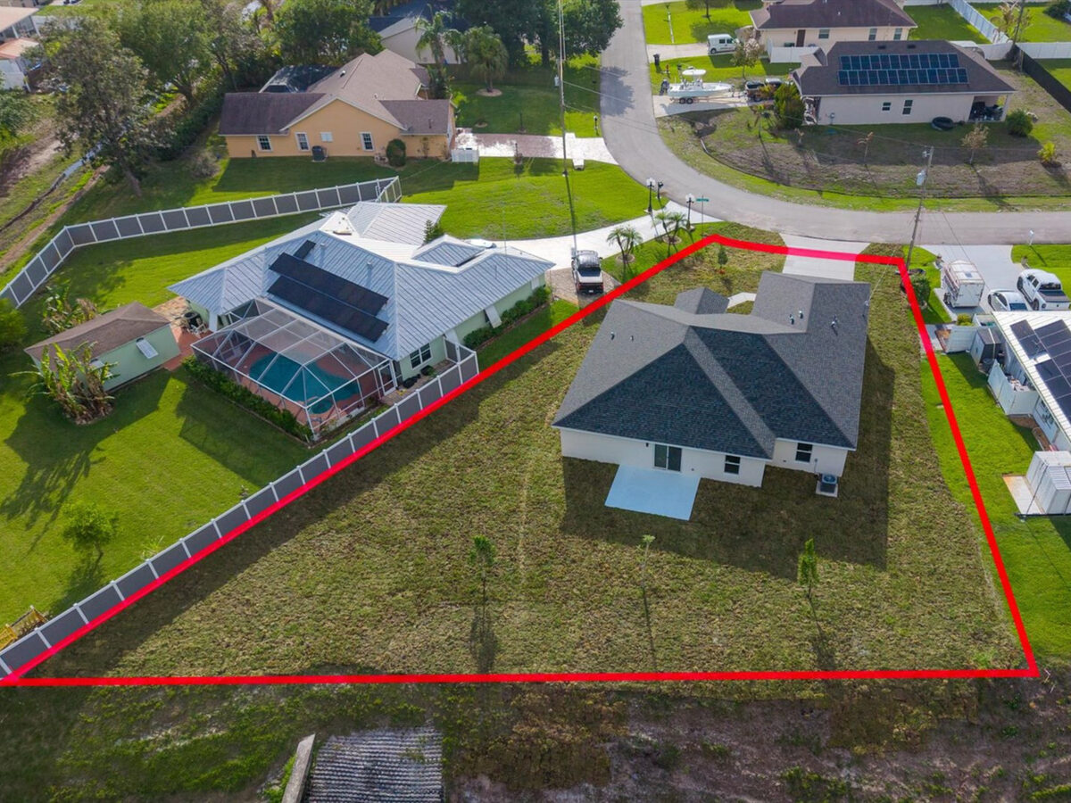 Finished home - side view showing full exterior