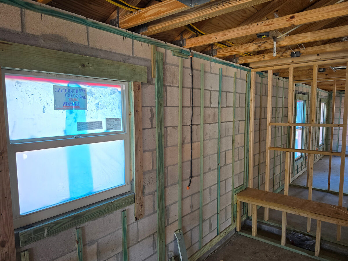 Impact windows installed in block wall openings