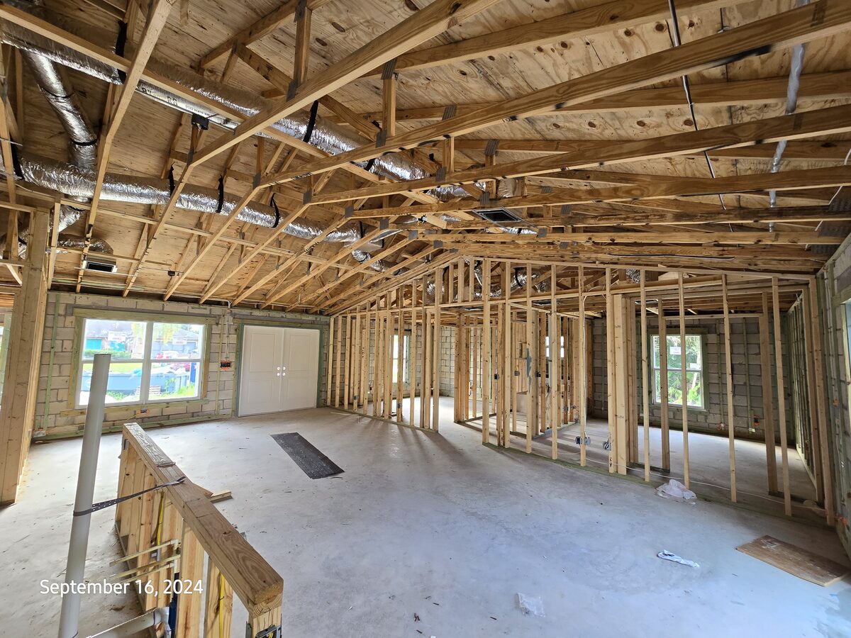 AC ductwork routed through the attic space