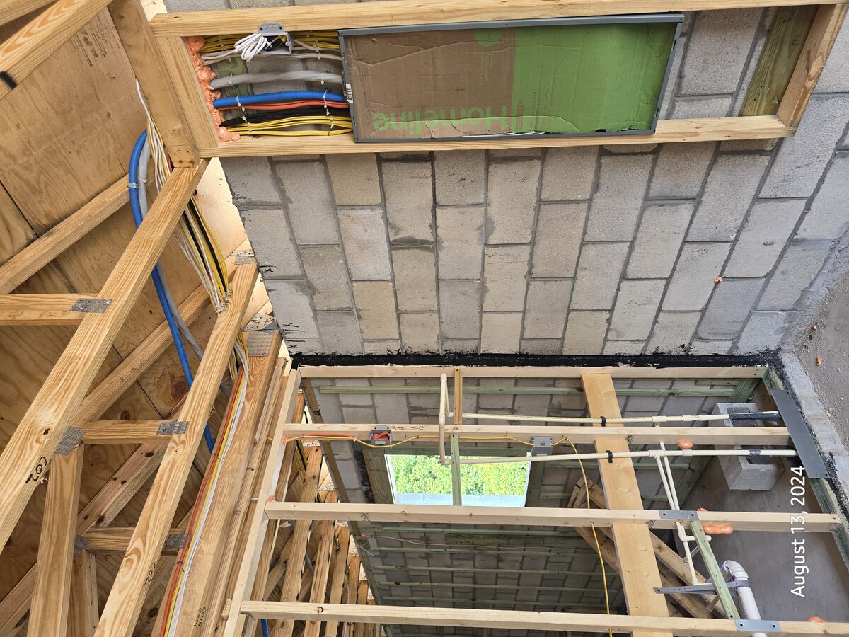 Electrical wiring rough-in through wood framing